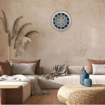 Ceas de perete decorativ, Hisar Antique, Dimensiune: 40 x 40 cm, Alb