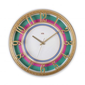Ceas de perete decorativ, Hisar Classy, Dimensiune: 40 x 40 cm, Multicolor