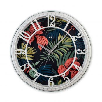 Ceas de perete decorativ, Hisar Egzotic Design, Dimensiune: 40 x 40 cm, Negru