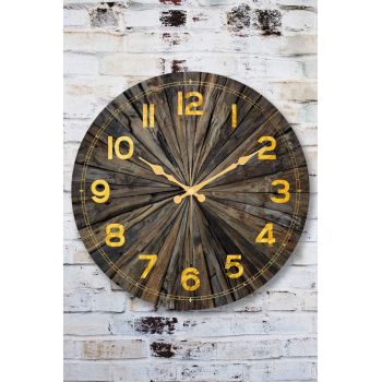 Ceas de perete decorativ, Myk1113-06, Diametru: 36 cm, Multicolor