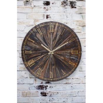 Ceas de perete decorativ, Myk1113, Diametru: 36 cm, Multicolor