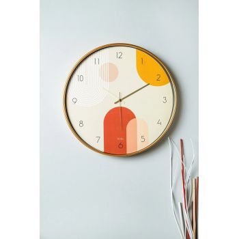 Ceas de perete decorativ, Pinobhm, Ø 42 cm, Multicolor