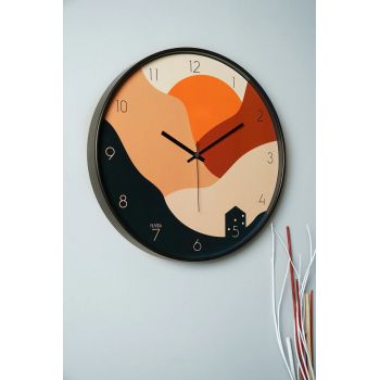 Ceas de perete decorativ, Pinognbtmı, Ø 42 cm, Multicolor
