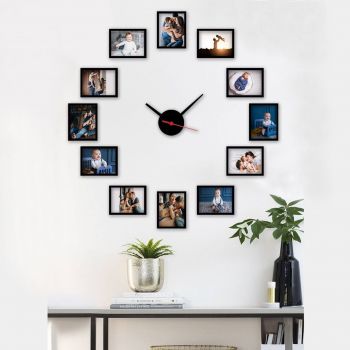 Ceas de perete decorativ, SCS01, Dimensiune 50 x 50 cm, Multicolor