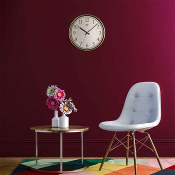 Ceas de perete decorativ, Slim, Dimensiune: 30,5 x 30,5 cm, Auriu