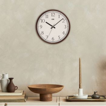 Ceas de perete decorativ, Slim, Dimensiune: 30,5 x 30,5 cm, Maro