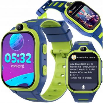 FOREVER Ceas Inteligent Forever Kids Boost KW-530 Call, Ecran IPS 2, 4G LTE, Wi-Fi, GPS, Buton SOS, IP67, Android/iOS, Albastru