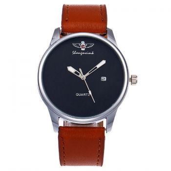 Ceas barbatesc, Sbangmeimk, curea piele maro, model elegant