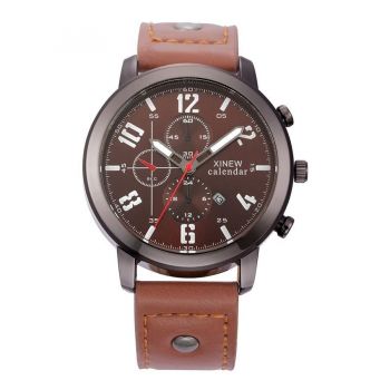 Ceas Barbatesc, XINEW CALENDAR CS327, Fashion & Casual, curea piele, model Maro