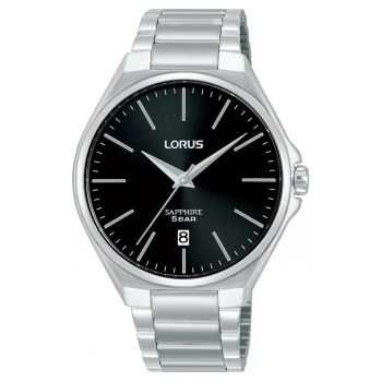 Ceas barbati -  Quartz - Argintiu - Negru