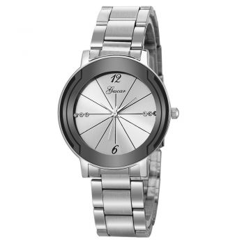 Ceas Dama elegant Gescar CS602, bratara otel, cadran gri