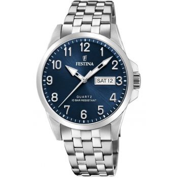 Ceas de barbati  20357/C - clasic - de culoare bleumarin - potrivit pentru inot