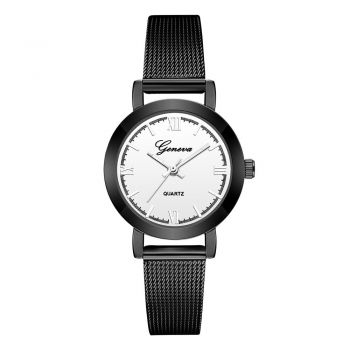Ceas de dama Geneva CS654, bratara metalica, stil Casual