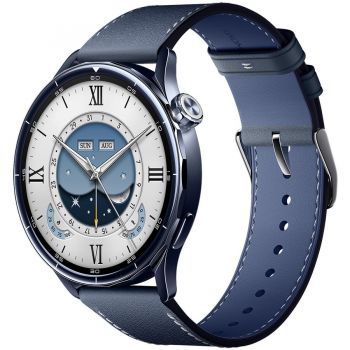 Xiaomi Xiaomi Watch S5 46mm Ceramic Blue, ceas inteligent pentru barbati si femei, ecran AMOLED de 1,48, monitorizare a ritmului cardiac si a somnului, autonomie de pana la 21 de zile