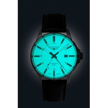 Ceas automat  Bauhaus Aviation 28685 - tacere bej - titan - 42mm - curea din piele