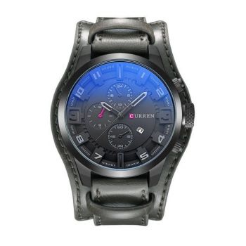 Ceas barbatesc CURREN CS1037, model casual, curea piele, negru