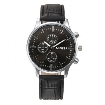 Ceas barbatesc elegant MiGEER CS687, curea piele neagra