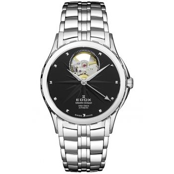 Ceas barbatesc  Grand Ocean Open Heart - bratara metalica - 32mm - rezistenta apa 5 ATM