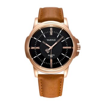 Ceas barbatesc Yazole CS888, Curea piele, Model elegant, Rezistent la apa