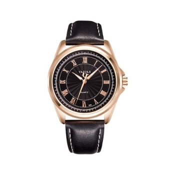 Ceas barbatesc Yazole CS911, Curea piele, Model business - elegant, Rezistent la apa