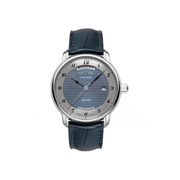 Ceas  barbati - 8562-3 - mecanism automatic - carcasa inox - curea piele naturala - 40mm - albastru