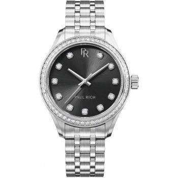 Ceas dama -  Crystelle - argintiu/negru - 32mm - quartz