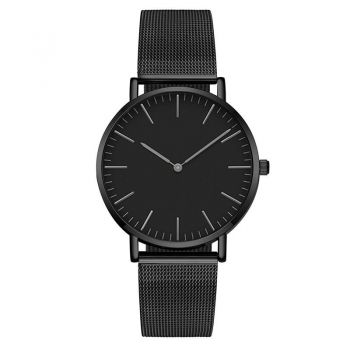 Ceas Dama elegant Geneva, bratara metalica, cadran negru, CS1295, Negru