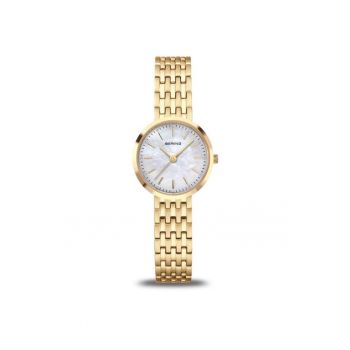 Ceas dama  model Classic 19126-734 - otel - bratara PVD aurie - cadran perlat - rezistent la apa 50m