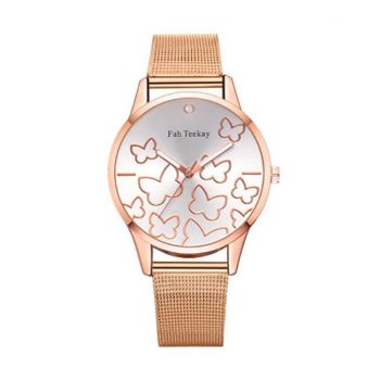 Ceas de dama elegant FahTeekay CS1061, bratara metalica, cadran alb