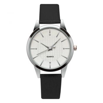Ceas de dama elegant Geneva CS149, curea piele neagra