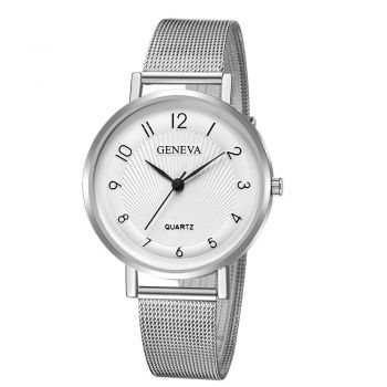 Ceas de dama elegant Geneva CS676, bratara metalica