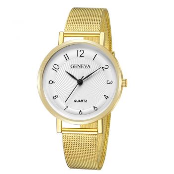 Ceas de dama elegant Geneva CS678, bratara metalica