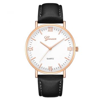Ceas de dama elegant Geneva CS681, curea piele neagra