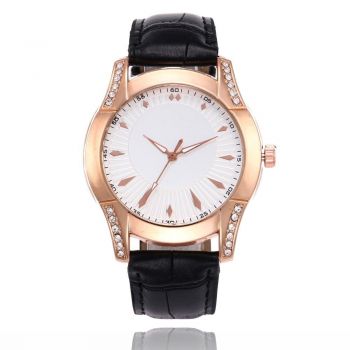 Ceas de dama elegant Geneva CS698, curea piele, cadran cu cristale