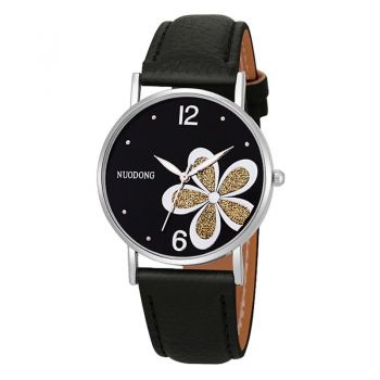 Ceas de dama elegant NUODONG CS716, curea piele, cadran cu cristale