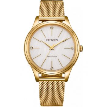 Ceas de dama  EM1222-87A - aurie - cadran alb - mecanism Eco-Drive
