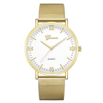 Ceas de dama Geneva CS656, bratara metalica, stil Elegant