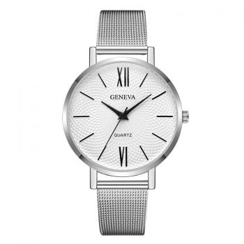 Ceas de dama Geneva CS661, bratara metalica, stil Fashion