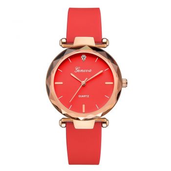 Ceas de dama Geneva, stil Fashion, curea silicon, CS997