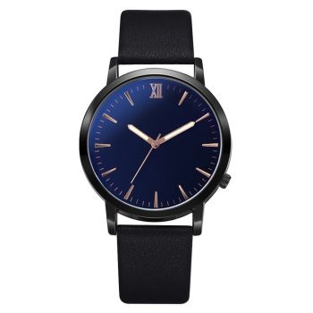 Ceas pentru barbati, casual Yazole CS1084, curea de piele, model negru