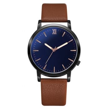 Ceas pentru barbati, casual Yazole CS1085, curea de piele, model maro