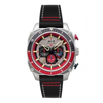 Ceasuri barbatesti  Hawker Hunter - cronograf - piele neagra - 43mm - 5 ATM