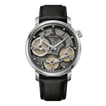 Ceasuri barbatesti  Rolo automat - curea din piele neagra - 44mm - rezistent la apa 5 ATM