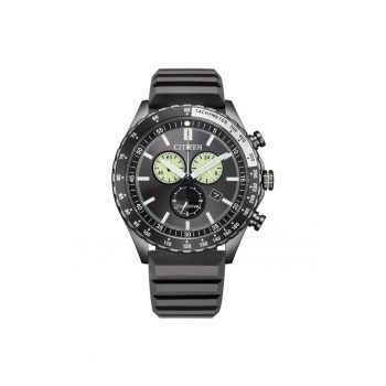 Ceas barbatesc  AT2565-05E Eco-Drive - negru - 11mm - cu cronograf si curea din piele