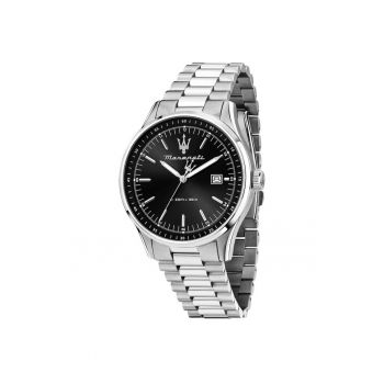 Ceas barbatesc  bratara din inox - negru - 20cm