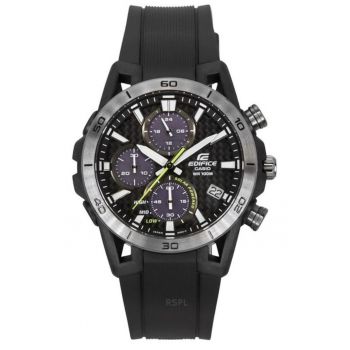 Ceas barbatesc  Edifice Sospensione - cronograf analog - curea din rasina - cadran gri - 100M rezistenta la apa - 44.50x13.30mm