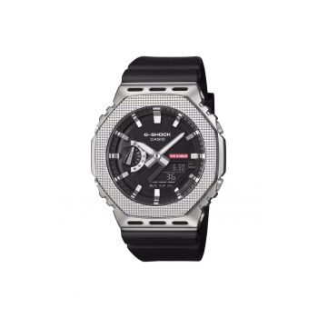 Ceas barbatesc  GM-2100M-1A - negru - curea din piele - 44x12mm - rezistent la apa 200m