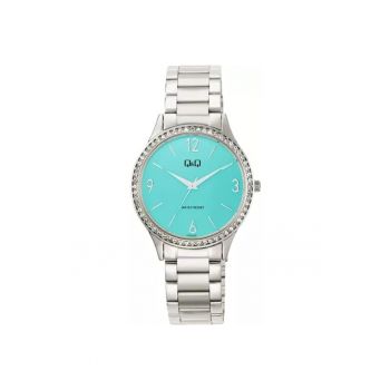 Ceas barbatesc  Q75B-002PY - quartz - cristal mineral - argintiu