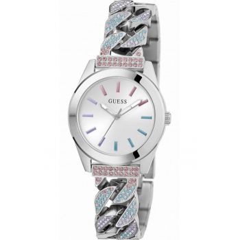 Ceas dama  Serena - mecanism quartz - argint - bratara cu cristale