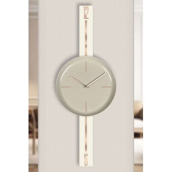 Ceas de perete decorativ, Vlnt103Krcp, OŢEL, ø30 cm, Cremă / Cappuccino /